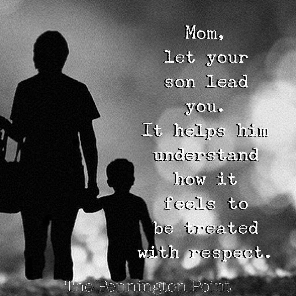 Moms, do you ever stop and purposely step back so your son can lead?